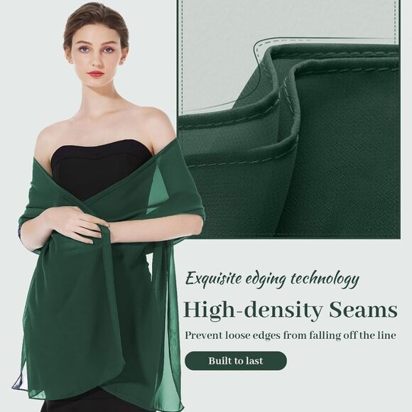 Women Chiffon Shawls and Wraps for Evening Dresses Wedding Party Travel Scarves - Picture 4 of 6